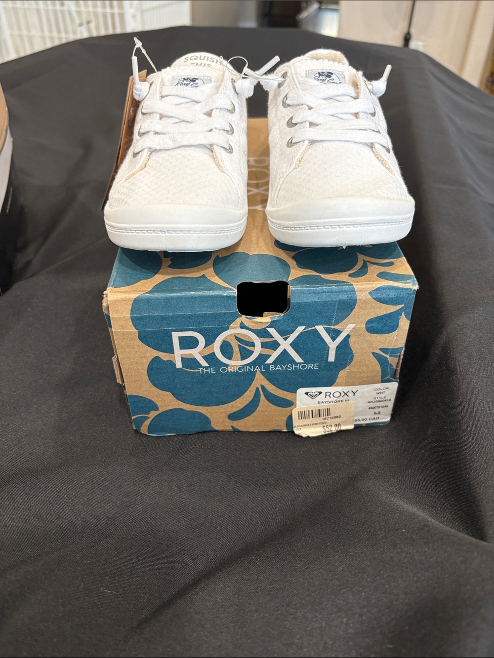 Roxy White Lace-Up Sneakers